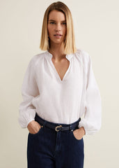 Nova Linen Blouse - White