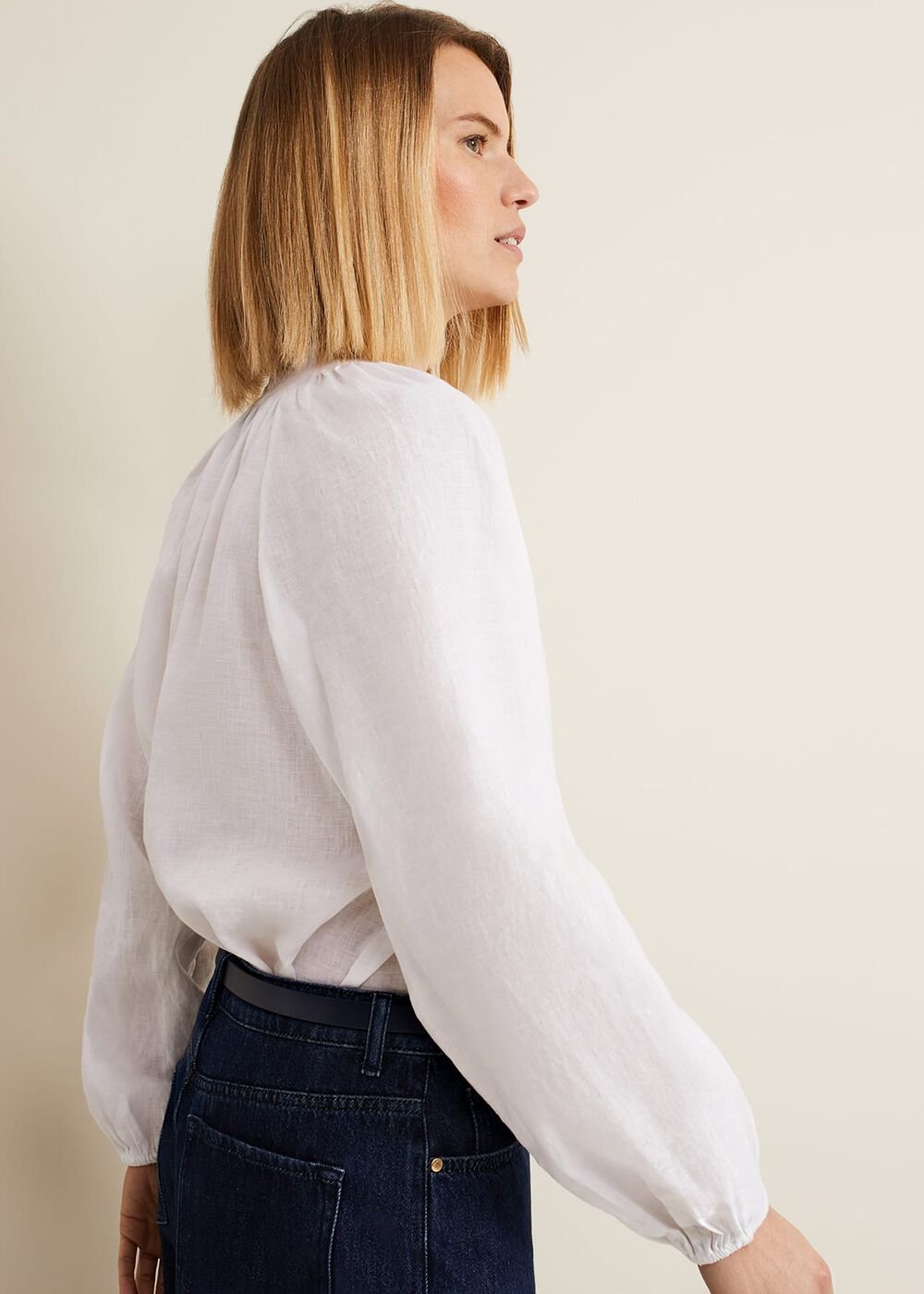 Nova Linen Blouse - White