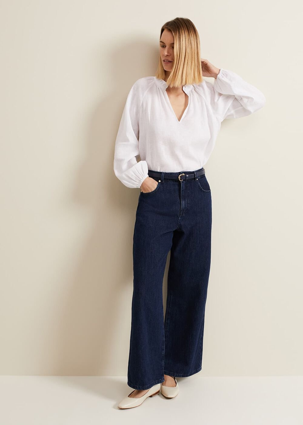 Nova Linen Blouse - White