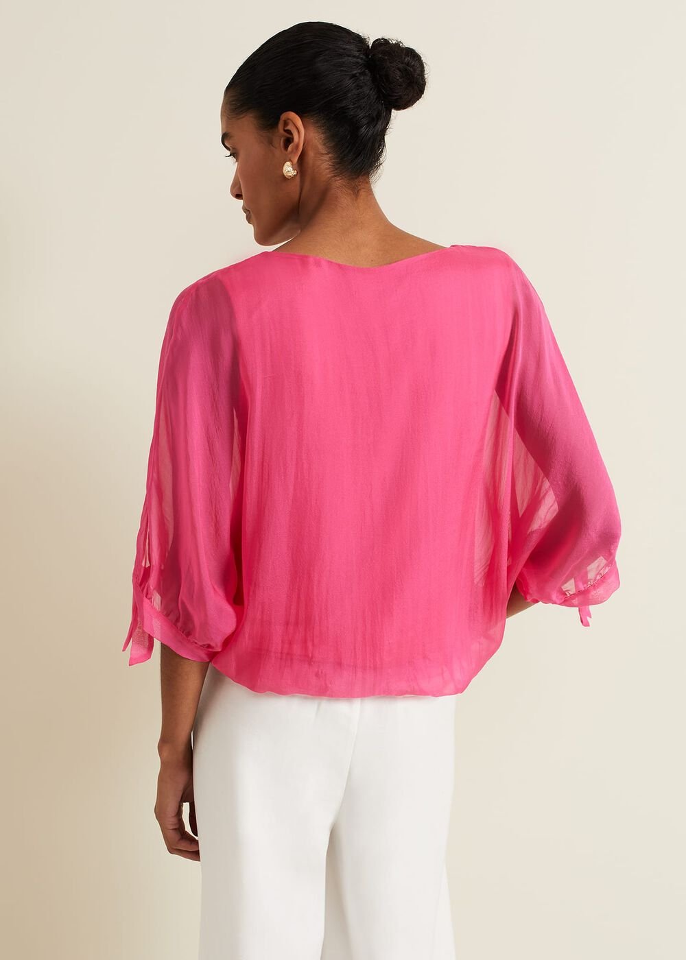 Madison Pink Silk Blouse - Pink