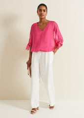 Madison Pink Silk Blouse - Pink