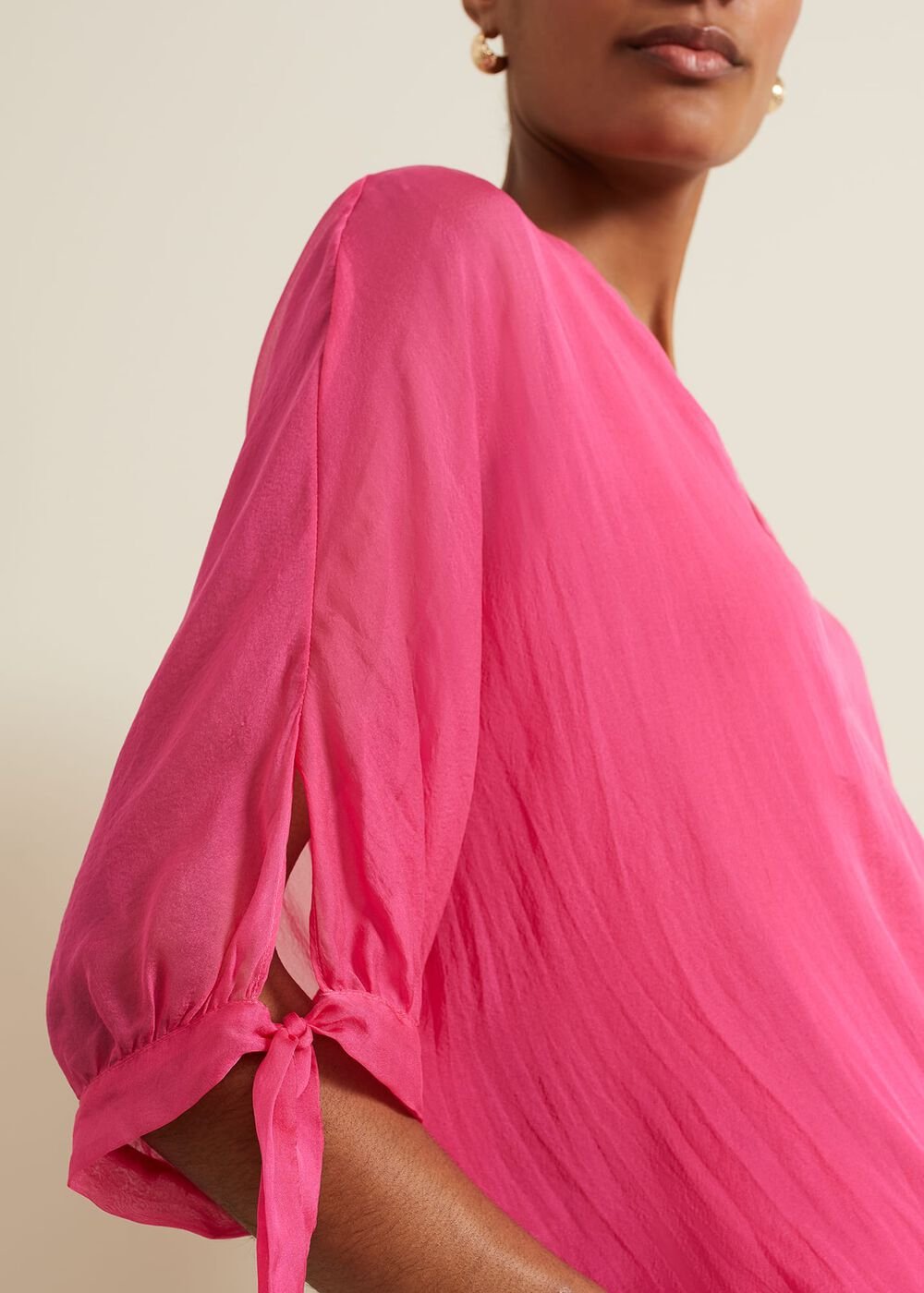 Madison Pink Silk Blouse - Pink