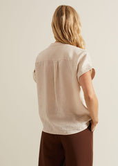 Kelsie Button Through Linen Shirt - Neutral