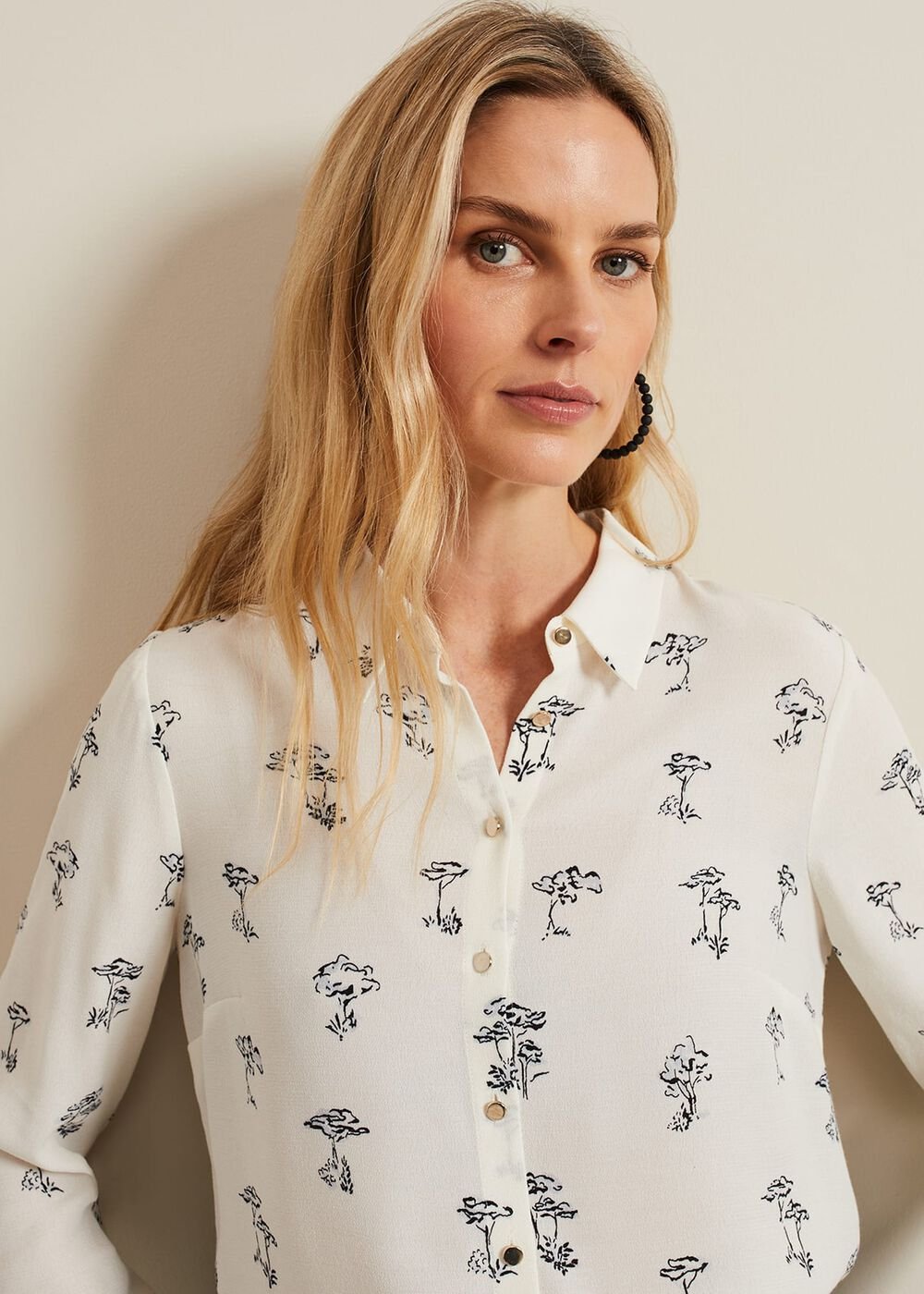 Riley Printed Shirt - Ivory
