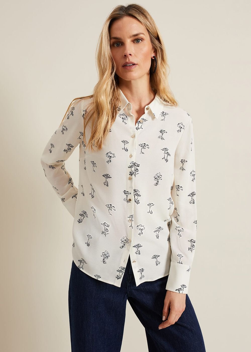 Riley Printed Shirt - Ivory
