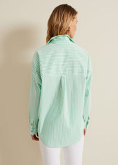 Green Striped Shirt - Green/Ivory