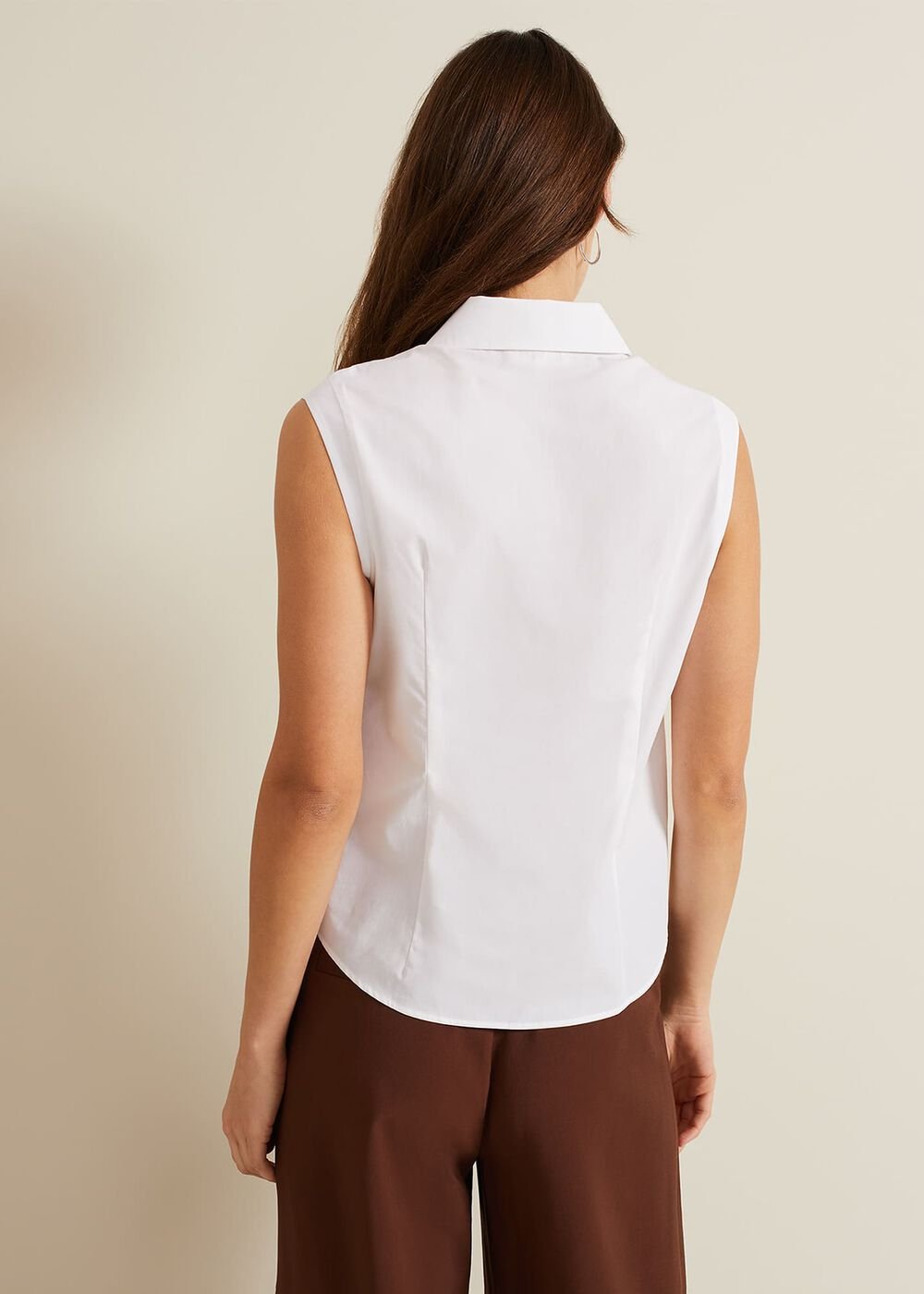 Aimee Sleeveless Shirt - White