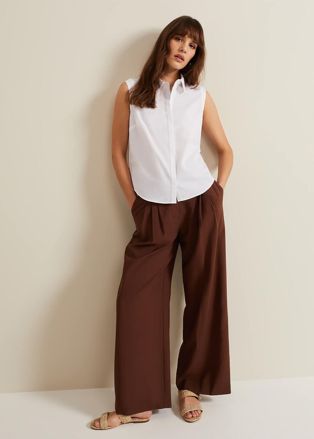 Aimee Sleeveless Shirt - White