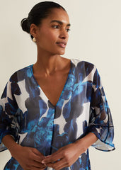 Syra Silk Blouse - Blue