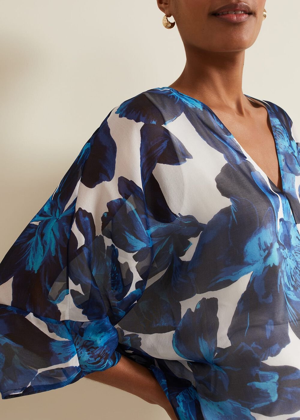Syra Silk Blouse - Blue