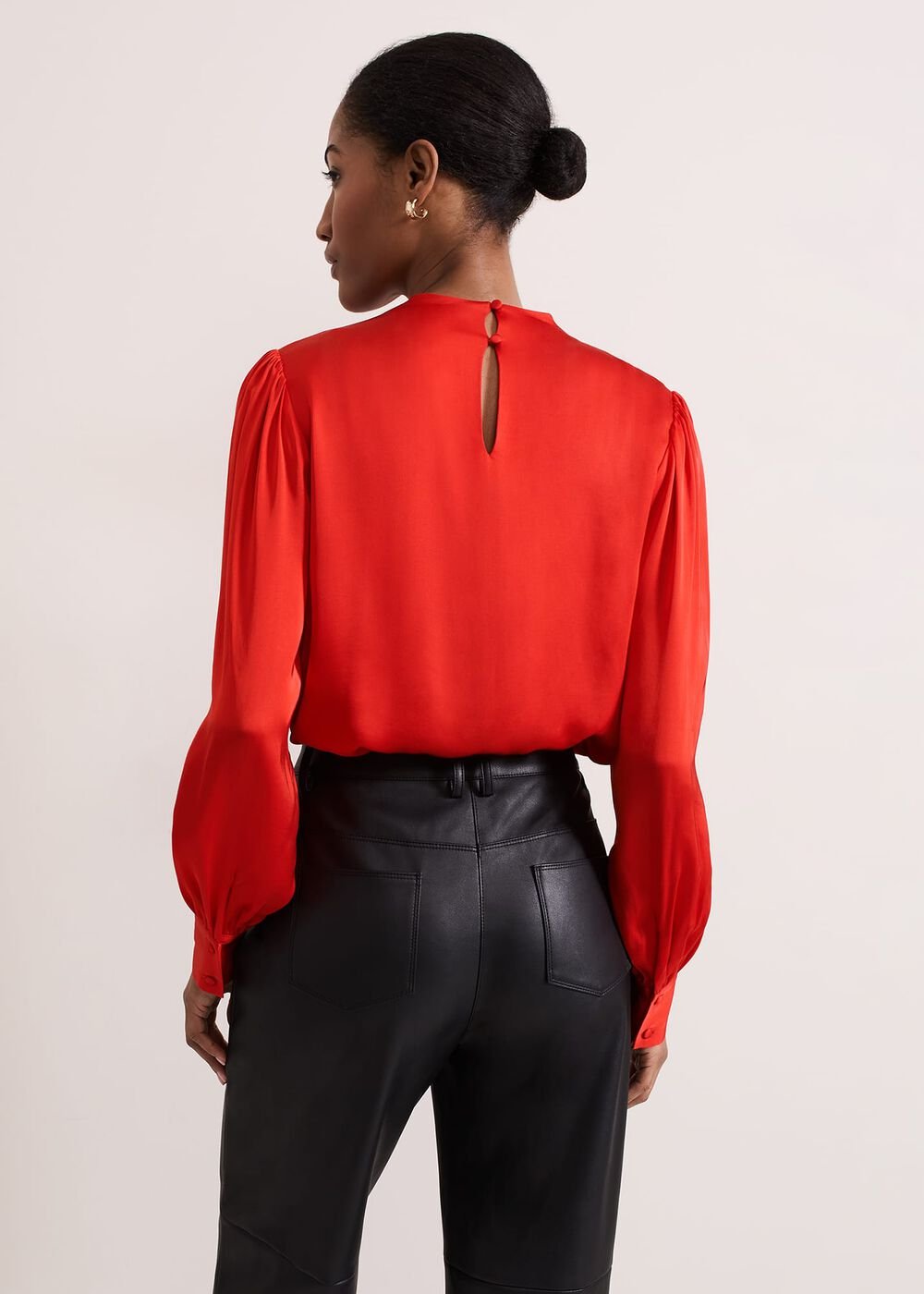 Danica Satin Drape Top - Red