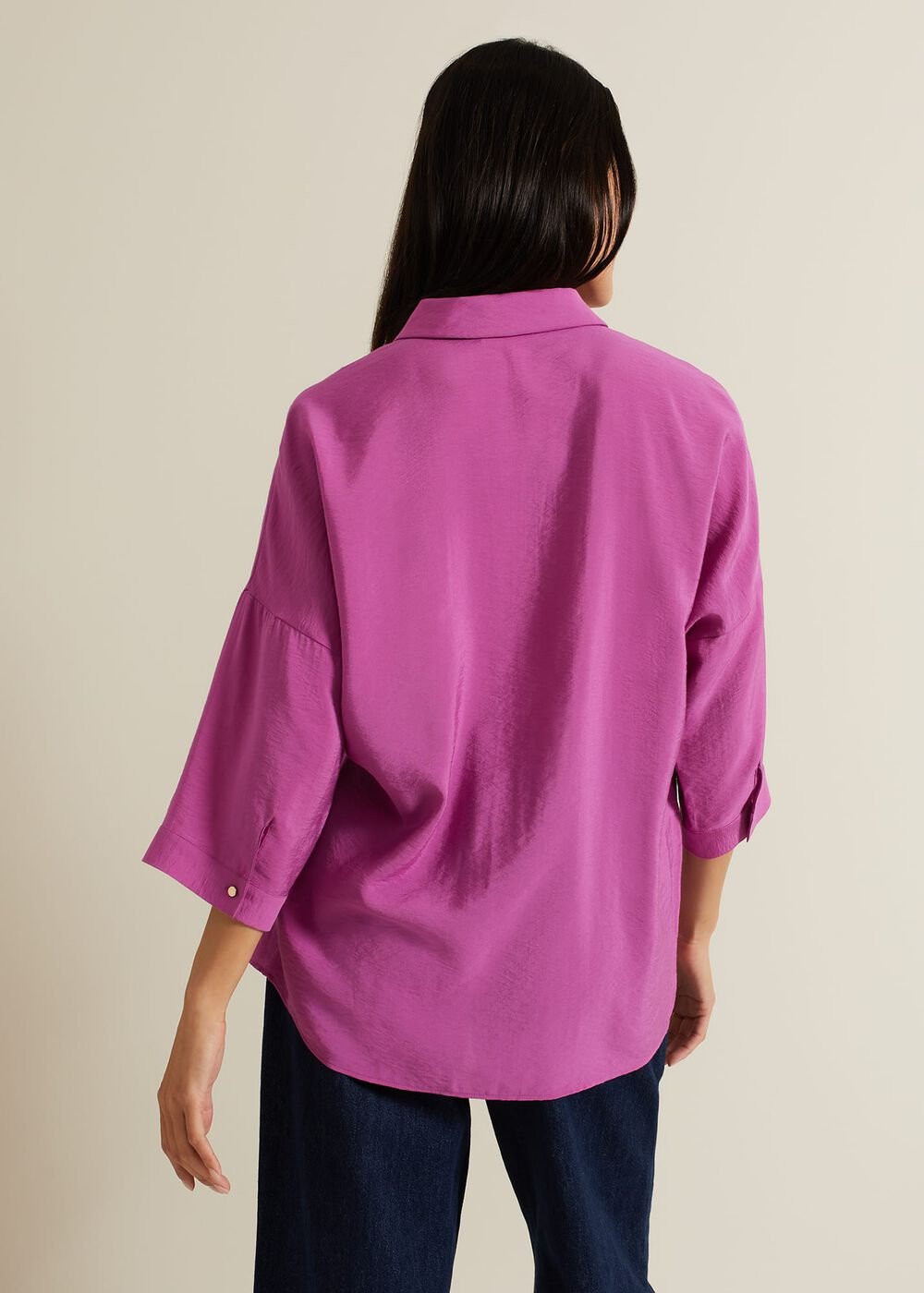 Cynthia Pleat Zip Front Shirt - Pink