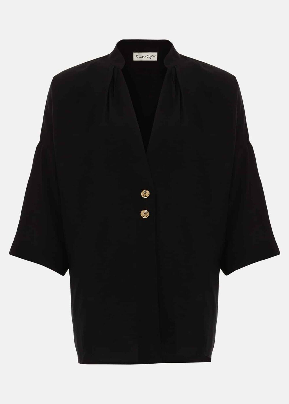 Cynthia Button Detail Shirt - Black