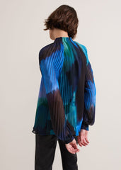 Eleanor Abstract Pleat Blouse - Multi-Coloured