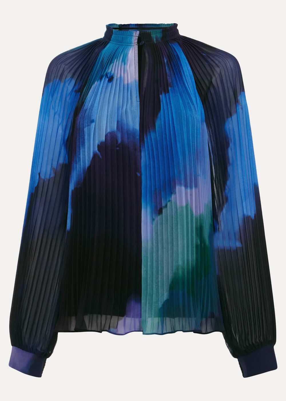 Eleanor Abstract Pleat Blouse - Multi-Coloured
