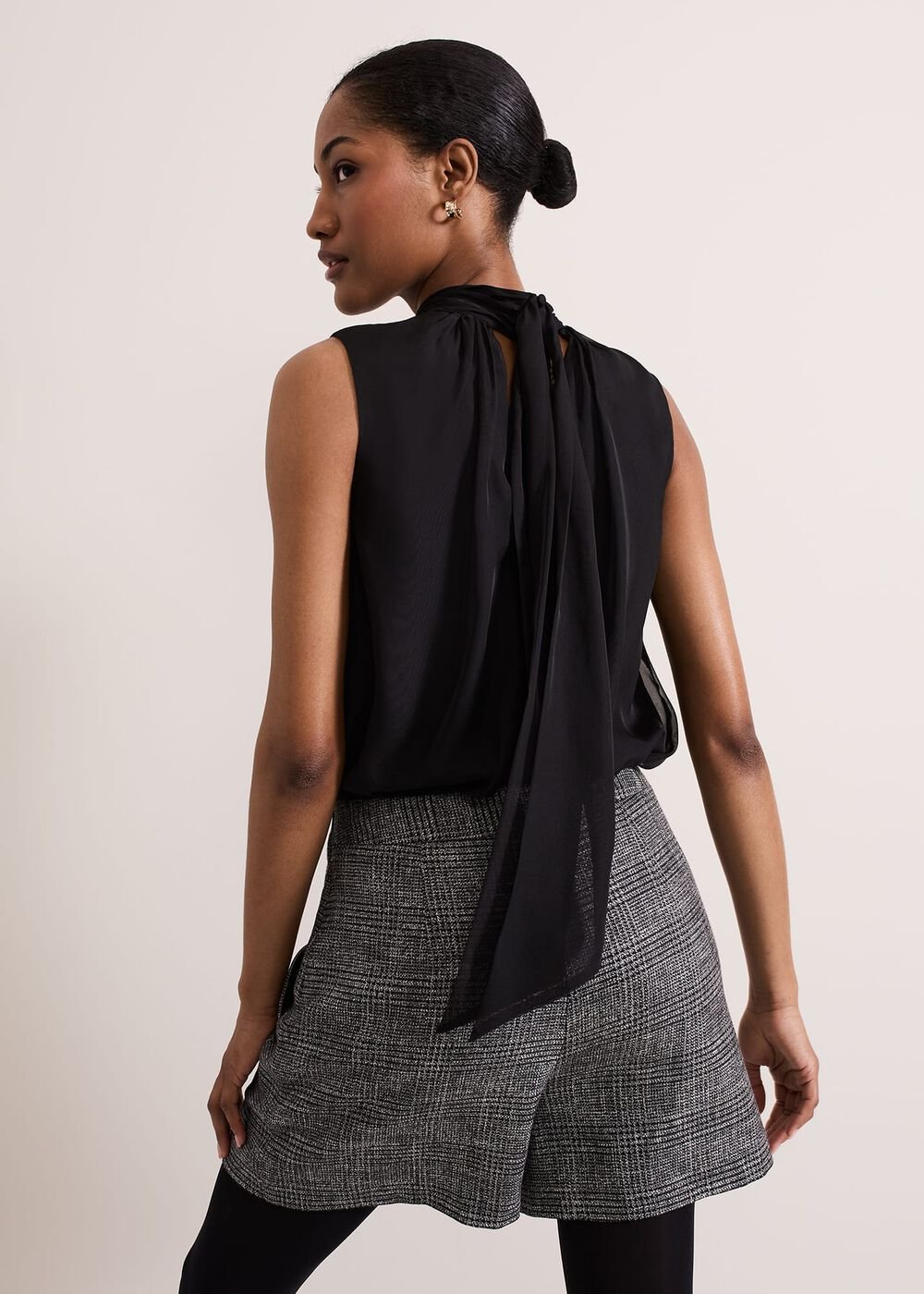 Nella High Neck Top - Black