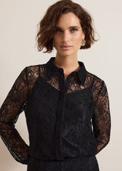Livana Lace Shirt - Black