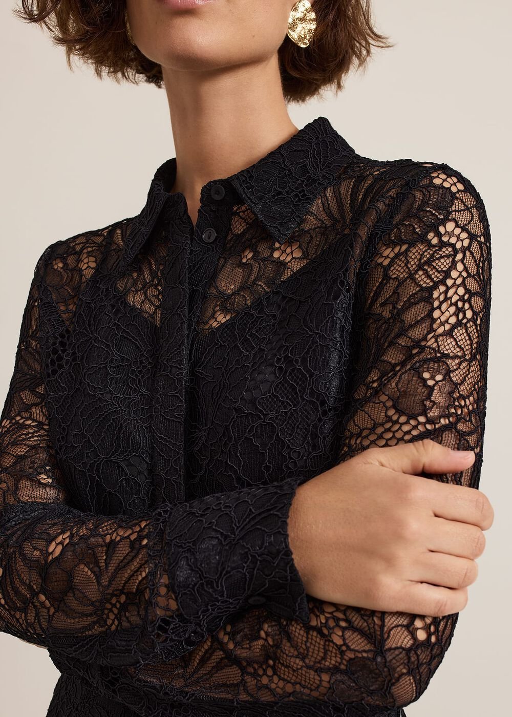 Livana Lace Shirt - Black