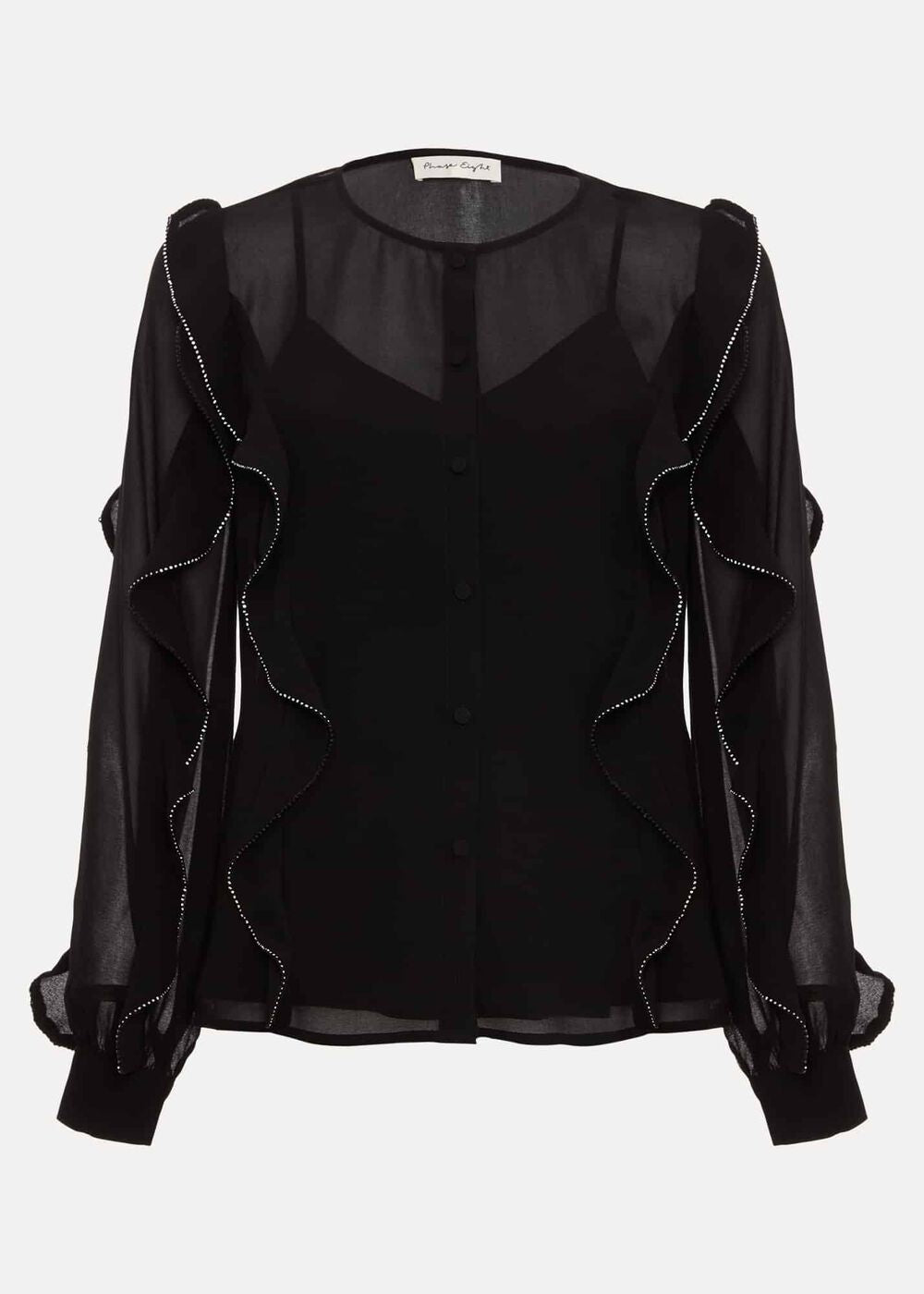 Cordelia Black Ruffle Blouse - Black