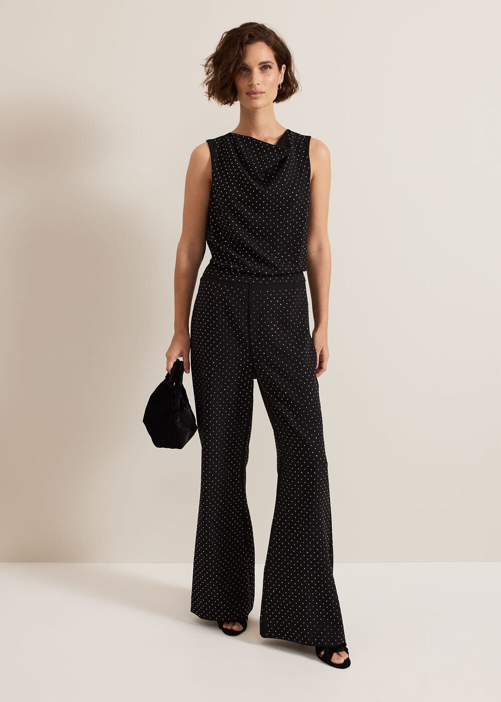 Ottie Black Cowl Neck Top - Black