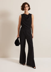 Ottie Black Cowl Neck Top - Black