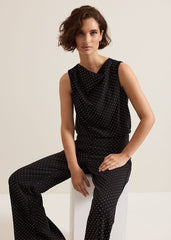 Ottie Black Cowl Neck Top - Black