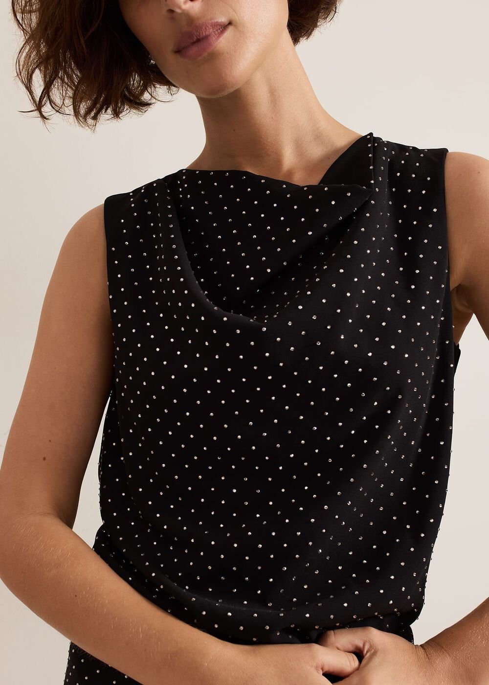Ottie Black Cowl Neck Top - Black