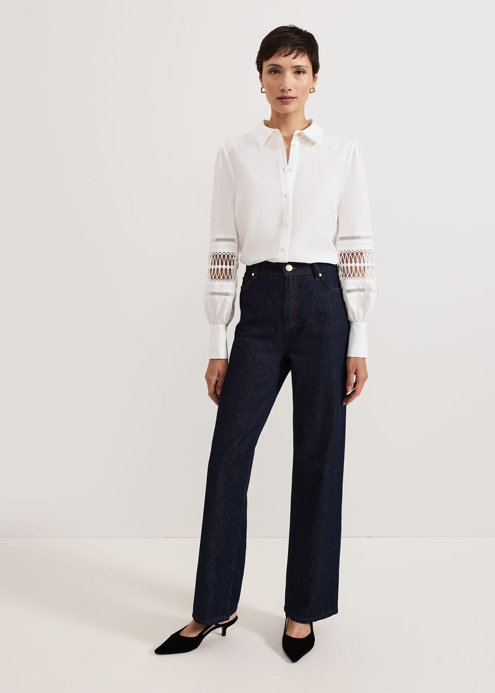 Emmelina White Broderie Shirt - White