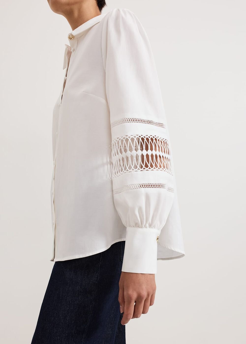 Emmelina White Broderie Shirt - White