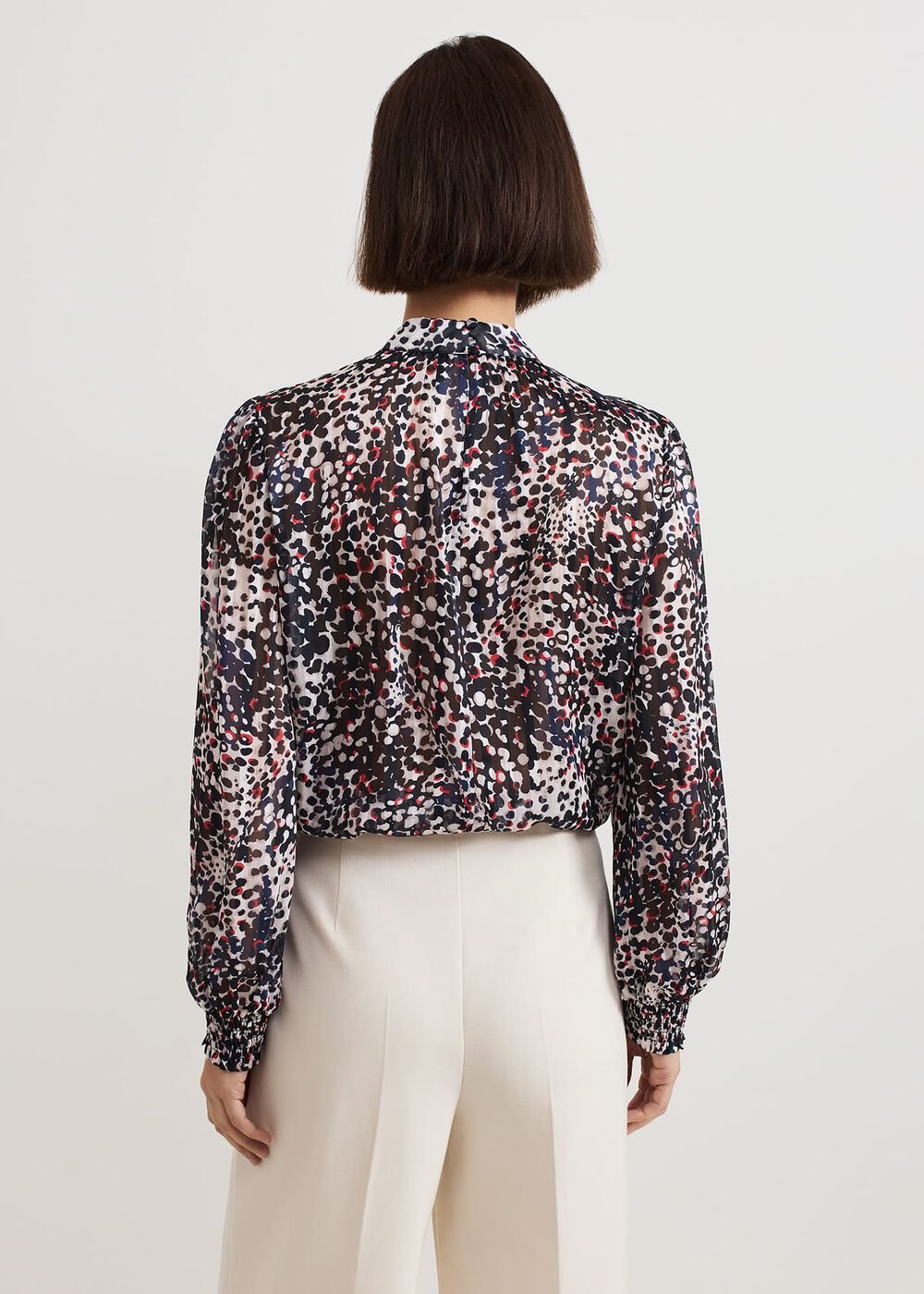 Ingrid Abstract Print Blouse - Navy