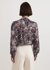 Ingrid Abstract Print Blouse - Navy