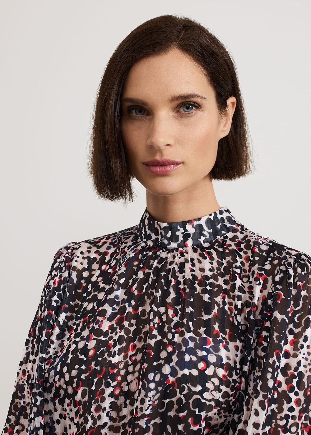 Ingrid Abstract Print Blouse - Navy