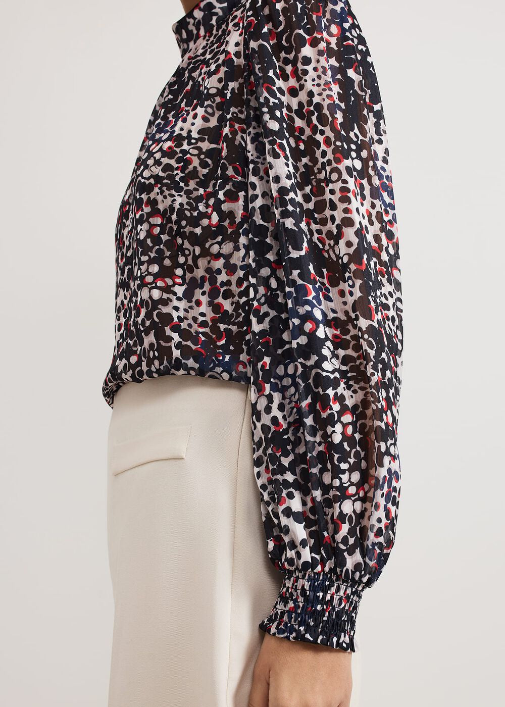 Ingrid Abstract Print Blouse - Navy