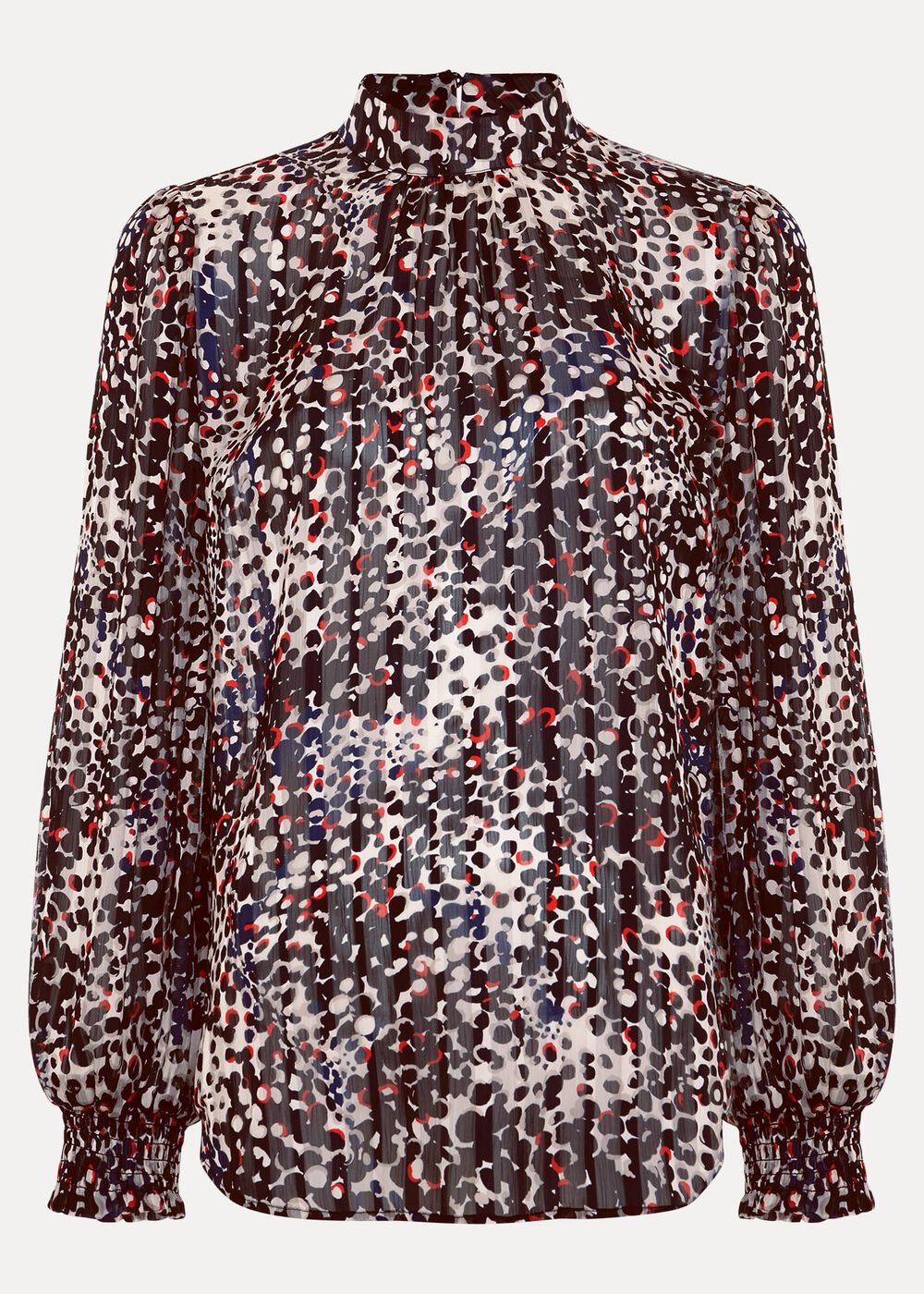 Ingrid Abstract Print Blouse - Navy