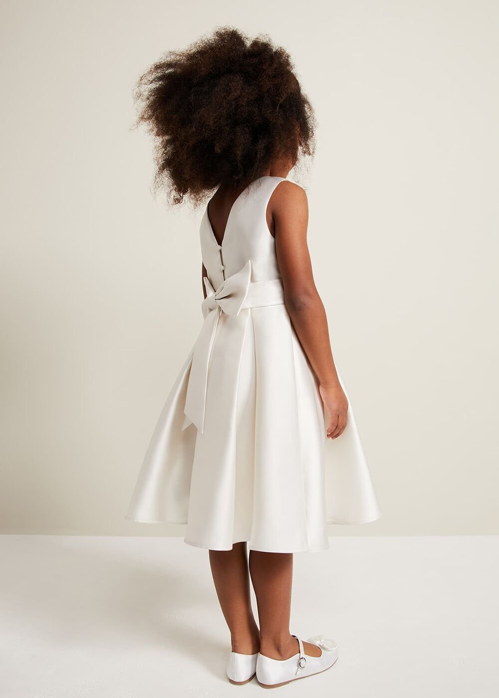 Melody Satin Fit And Flare Dress - White