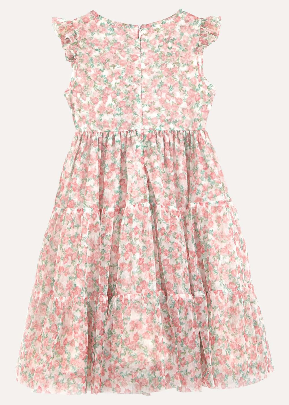 Asha Mesh Floral Smock Dress - Multi-Coloured