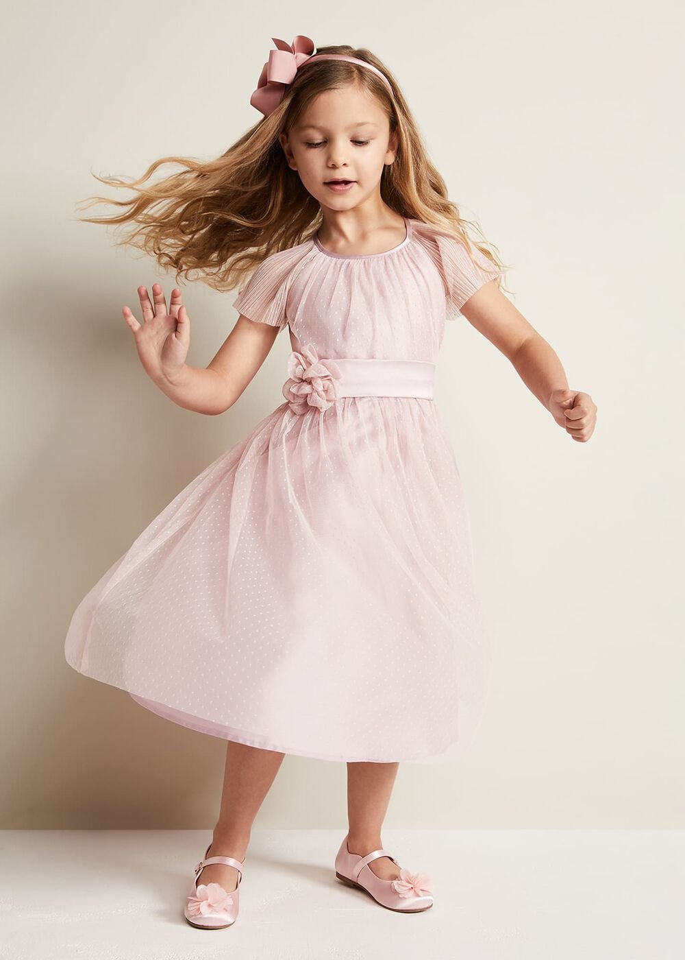 Jasmine Tulle Fit And Flare Dress - Antique Rose