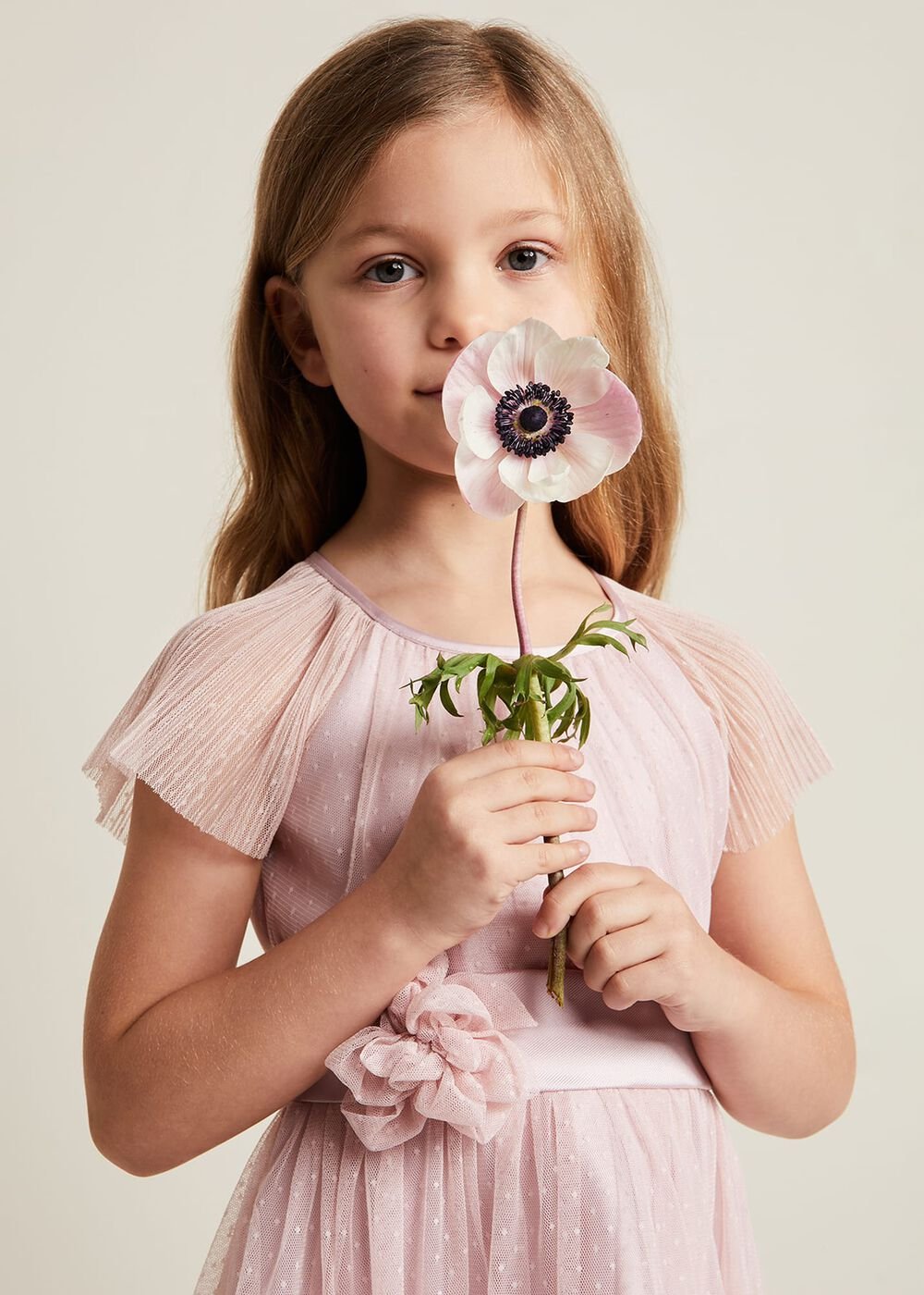 Jasmine Tulle Fit And Flare Dress - Antique Rose
