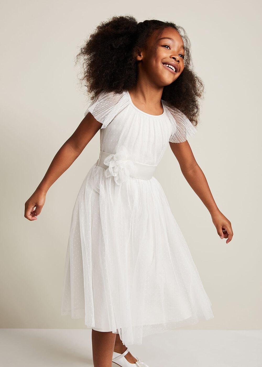 Jasmine Tulle Fit And Flare Dress - Ivory