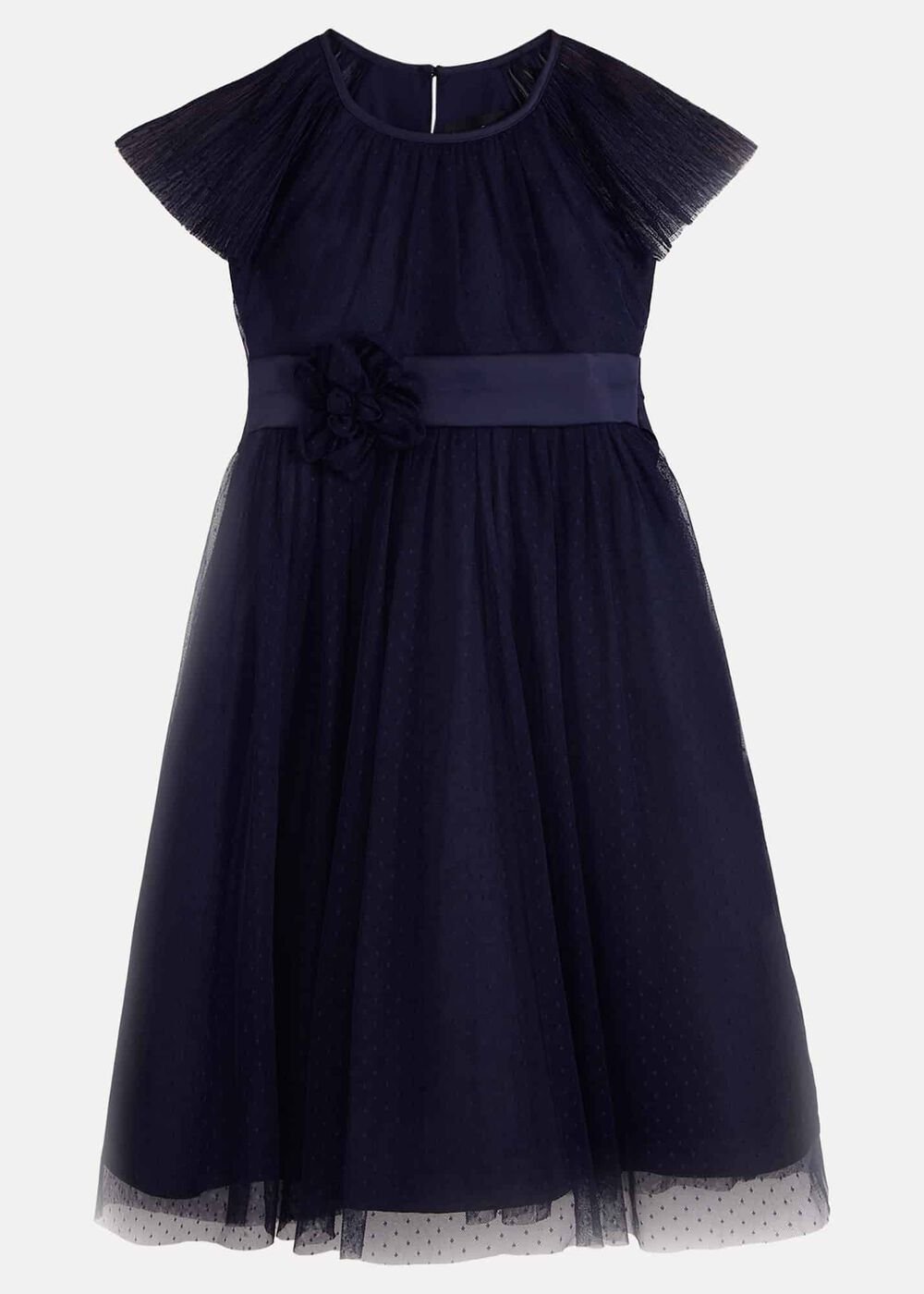 Jasmine Tulle Fit And Flare Dress - Navy