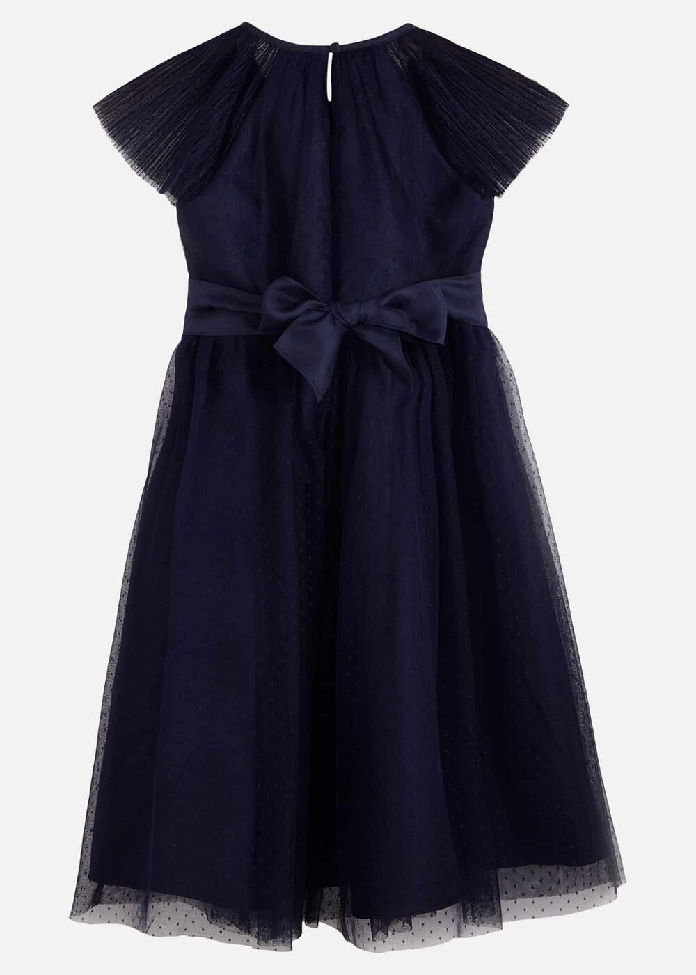 Jasmine Tulle Fit And Flare Dress - Navy