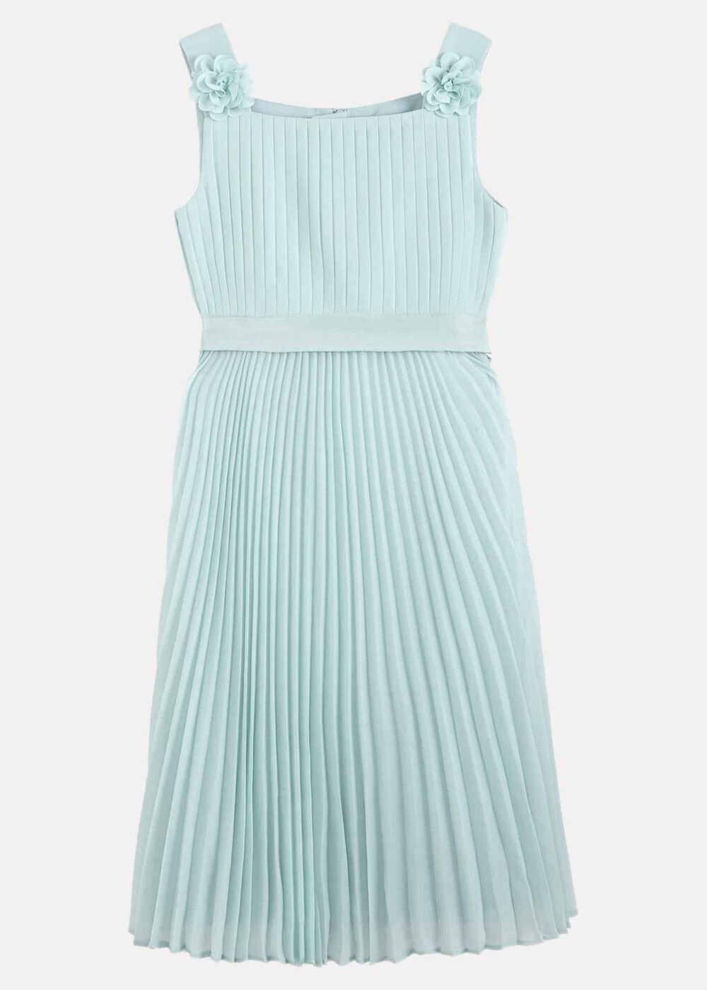 Belle Pleat Dress - Pale Blue