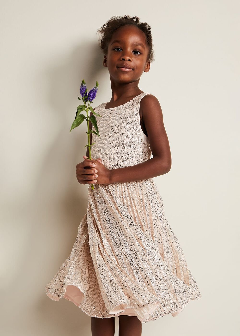 Tiana Sequin Pleat Dress - Gold