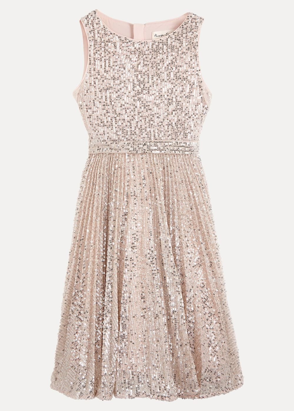 Tiana Sequin Pleat Dress - Gold