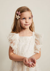 Bow Hair Band & Clip Set - Pink