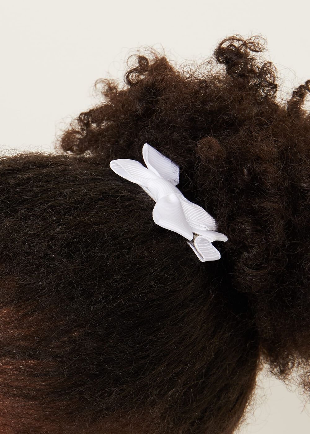 Bow Hair Band & Clip Set - White