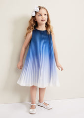 Jessie Ombre Pleat Dress - Blue