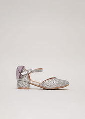 Glitter Heeled Shoes - Silver