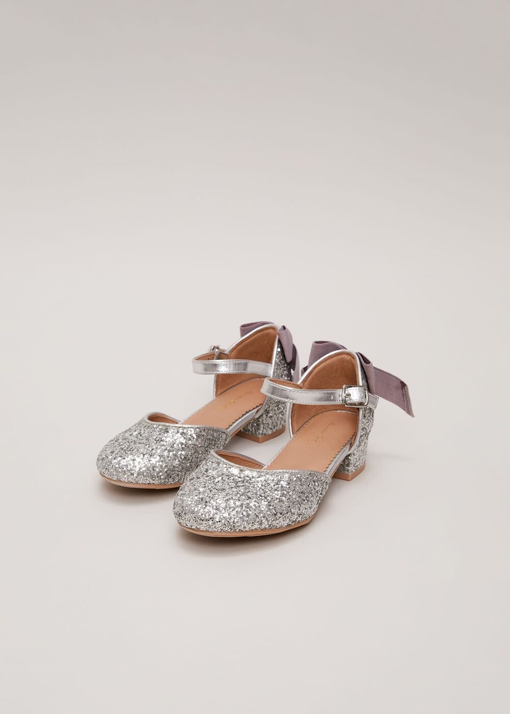 Glitter Heeled Shoes - Silver