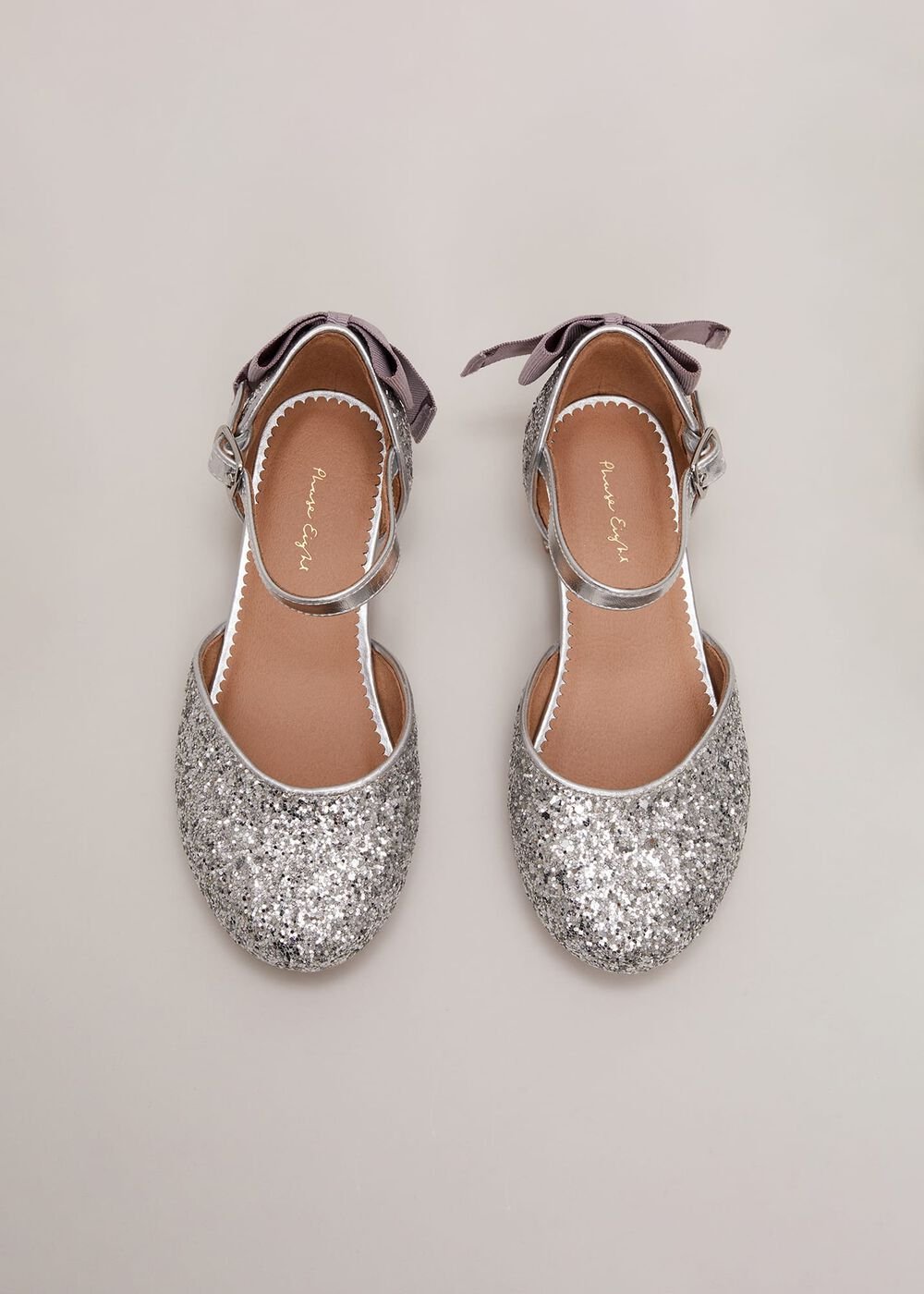 Glitter Heeled Shoes - Silver